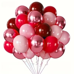 Shades of Red & Pink Metallic Balloons 66pcs